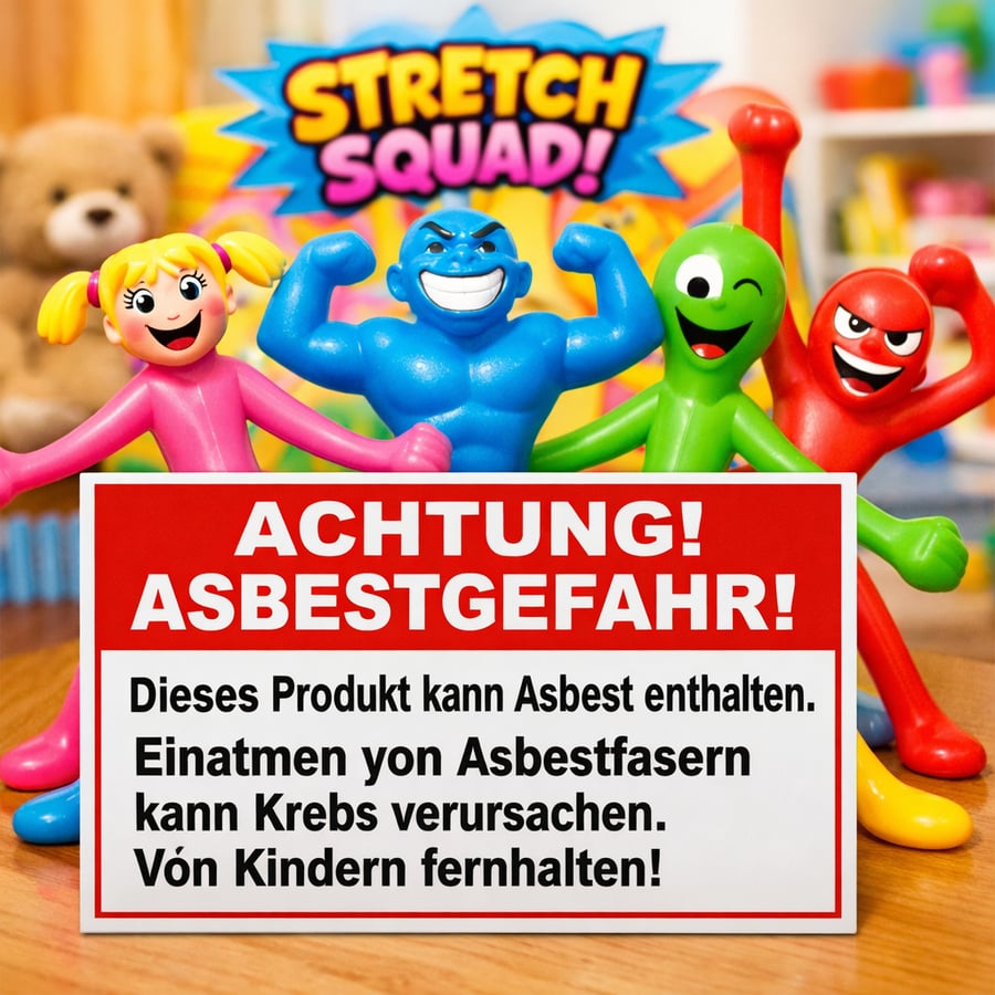 Rückruf: Asbest-Gefahr bei „Stretch Squad“ Spielfiguren